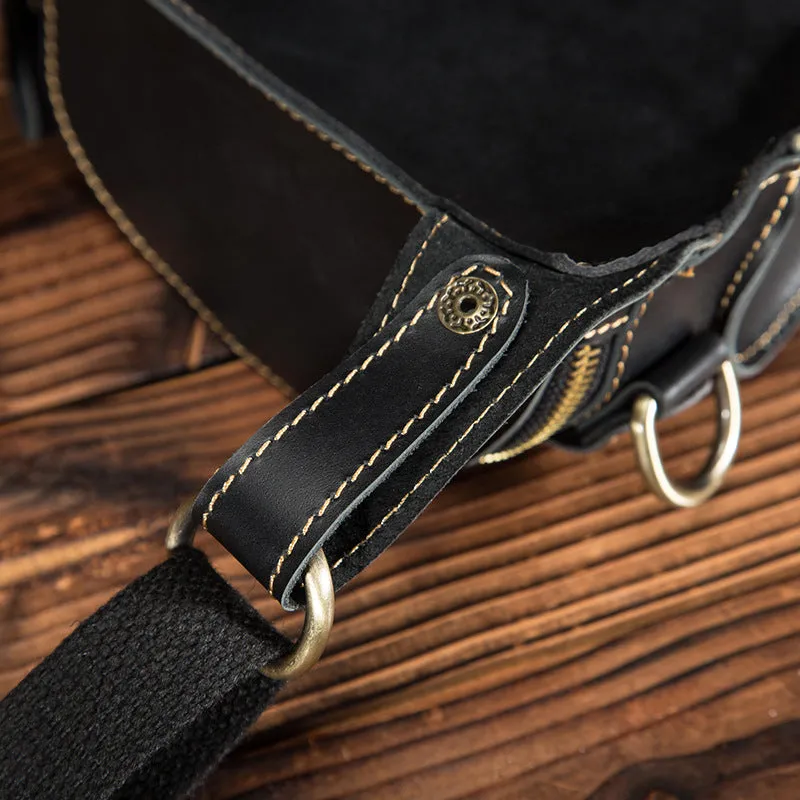 Crazy Horse Leather Small  Drop Leg Bag