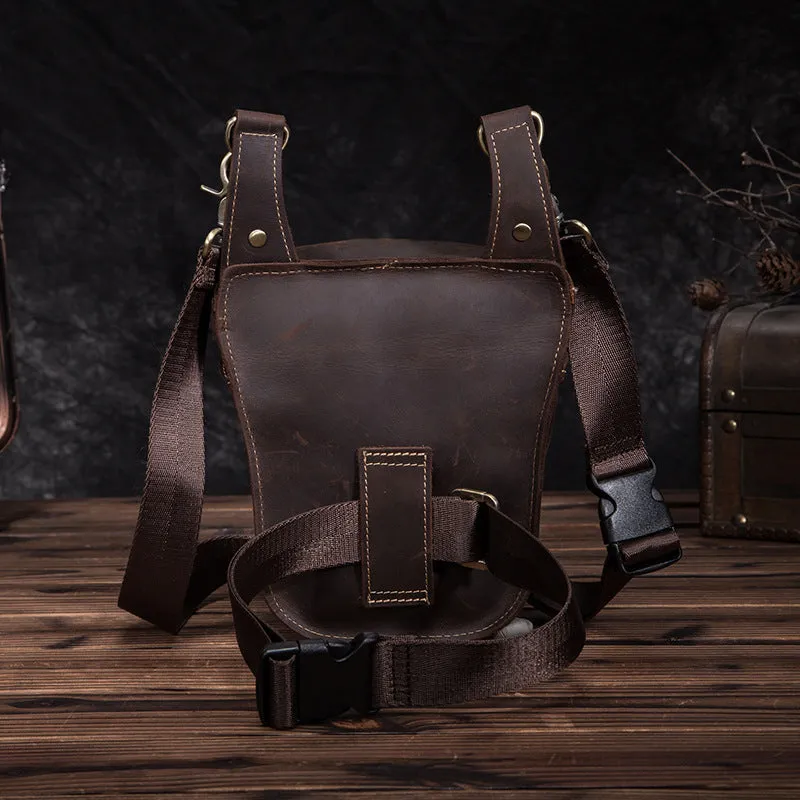 Crazy Horse Leather Small  Drop Leg Bag