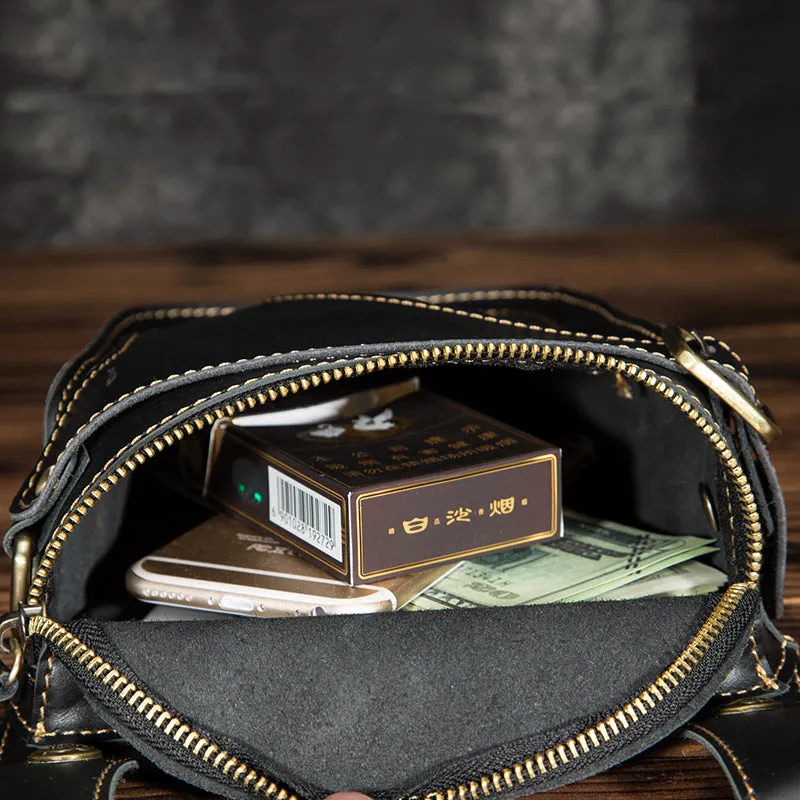 Crazy Horse Leather Small  Drop Leg Bag