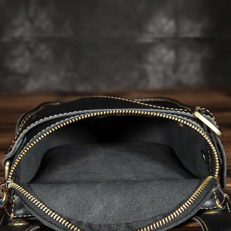 Crazy Horse Leather Small  Drop Leg Bag