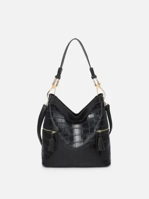Crocodile Print Hobo Bag