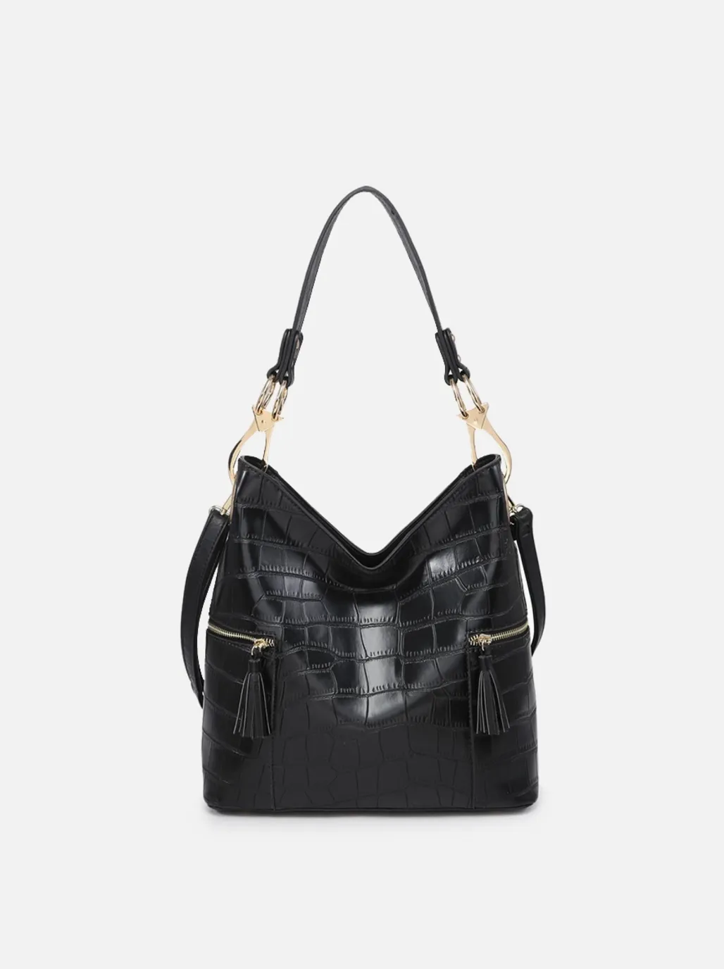 Crocodile Print Hobo Bag