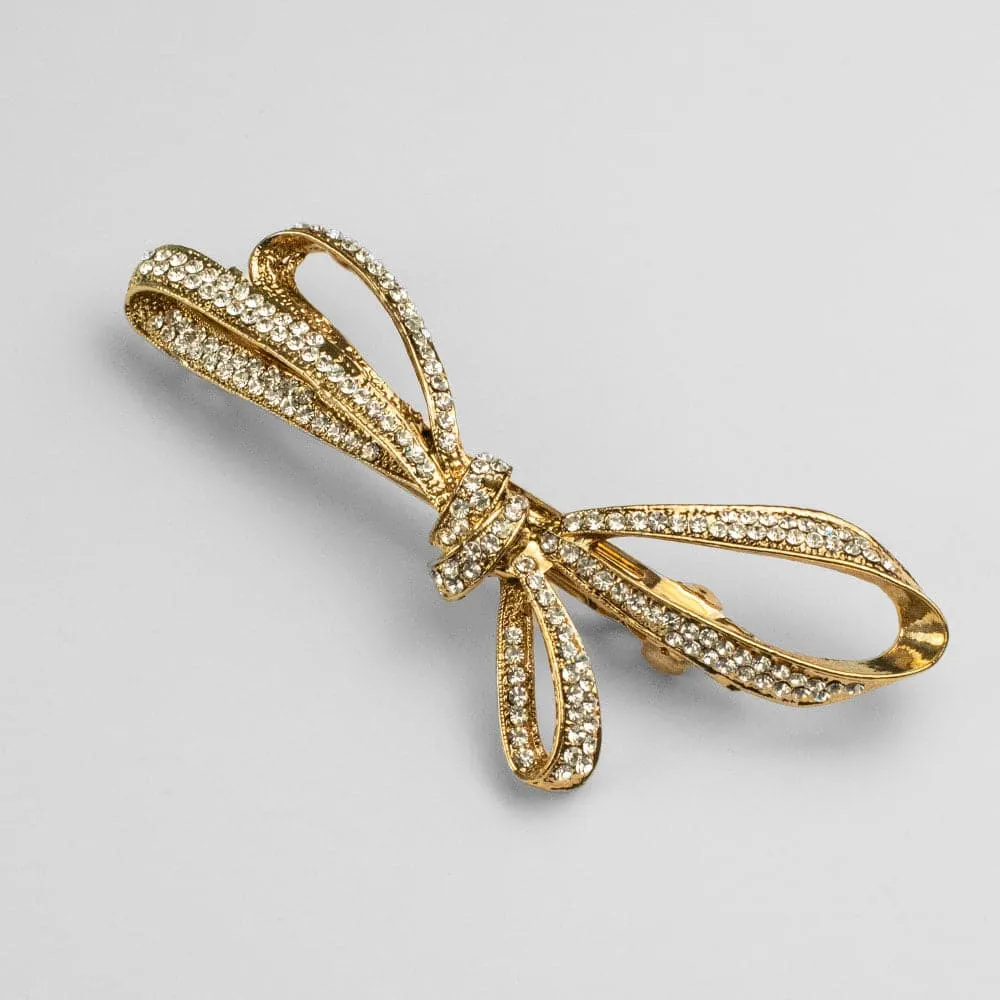 Crystal Bow Barrette Clip