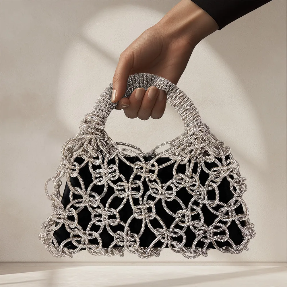Crystal Macramé Evening Bag