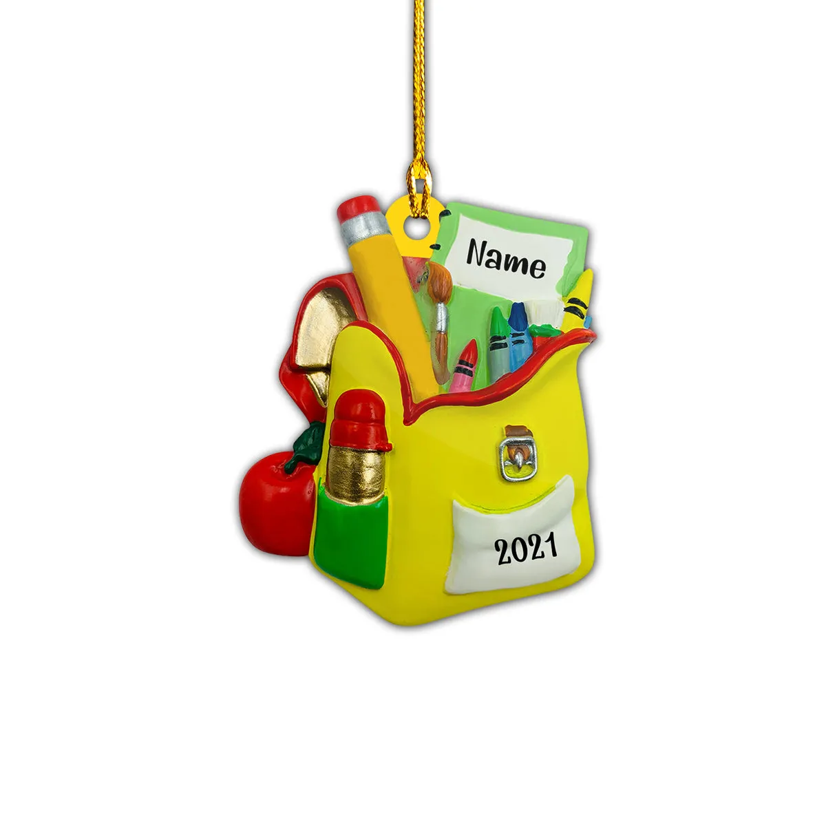 Custom Shaped Ornament - School Bag - Nt168 - Loop - Ct235