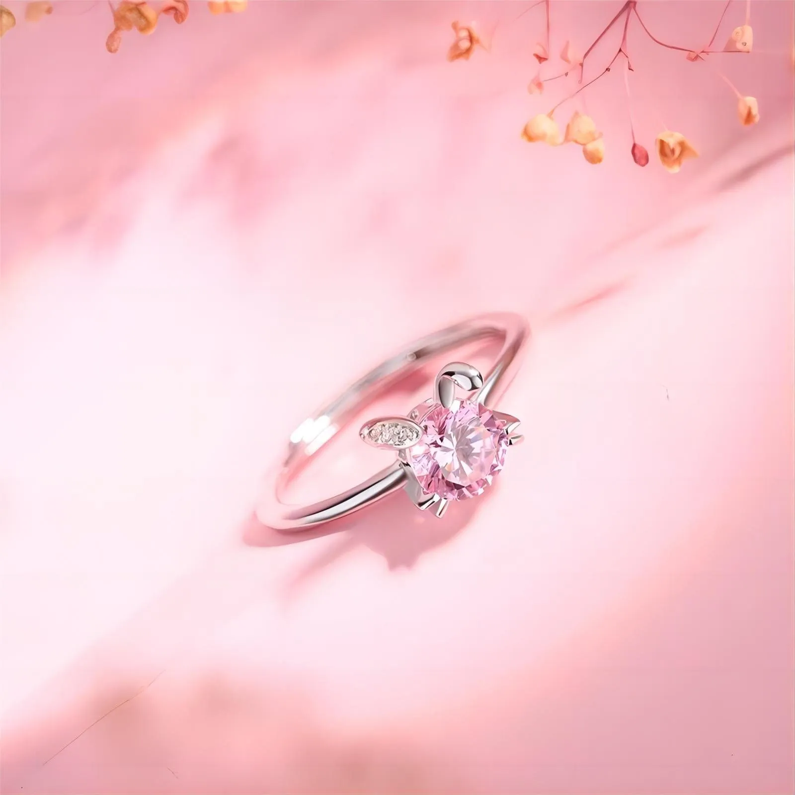 Cute Crystal Rabbit Ring