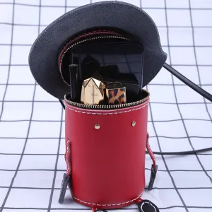 Cute DIY Leather Bucket Bag Kit DIY Red Leather Project DIY Shoulder Purse Leather Womens DIY Leather Phone Bag Kit