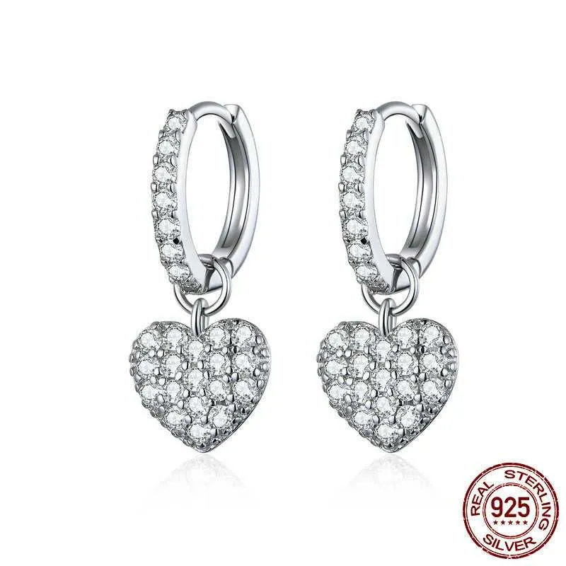 Cycolinks 925 Sterling Silver Heart Earrings