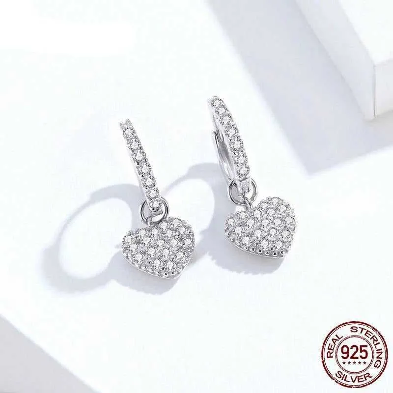 Cycolinks 925 Sterling Silver Heart Earrings