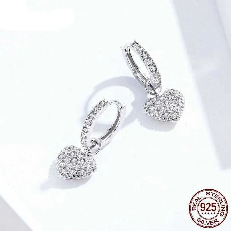 Cycolinks 925 Sterling Silver Heart Earrings