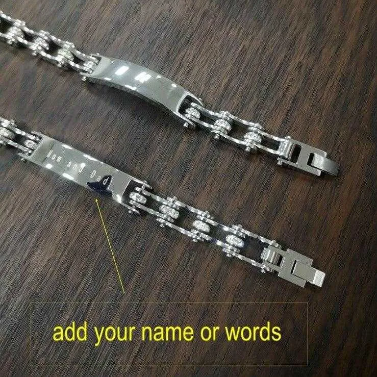 Cycolinks Custom 10mm Silver Personalised ID Bracelet