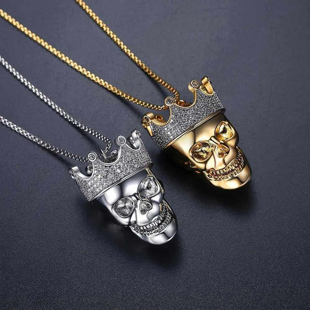 Cycolinks Hip Hop Skull Crown Cubic Zircon Necklace