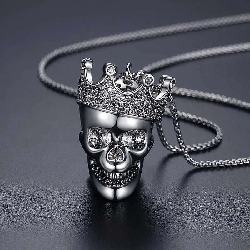 Cycolinks Hip Hop Skull Crown Cubic Zircon Necklace
