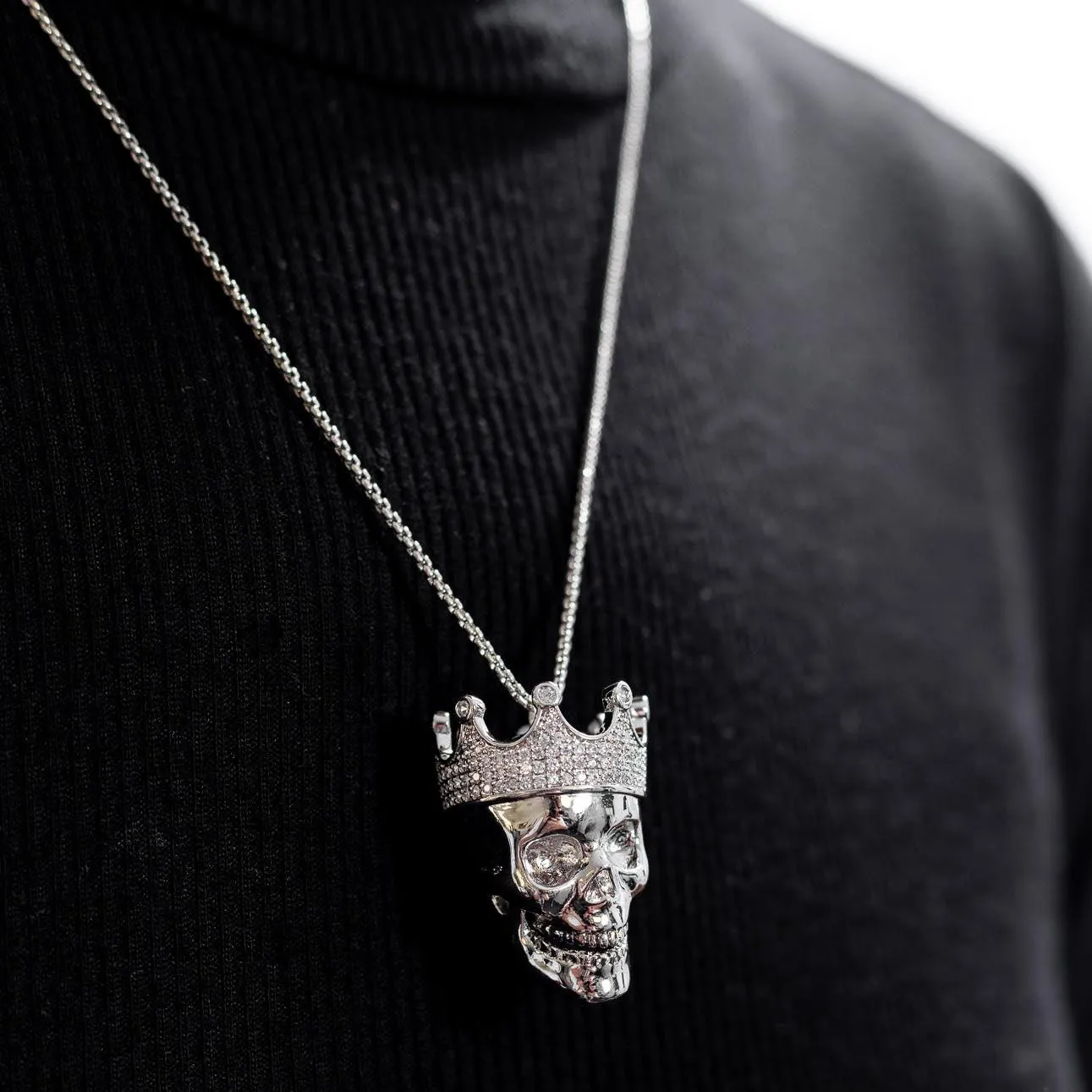 Cycolinks Hip Hop Skull Crown Cubic Zircon Necklace