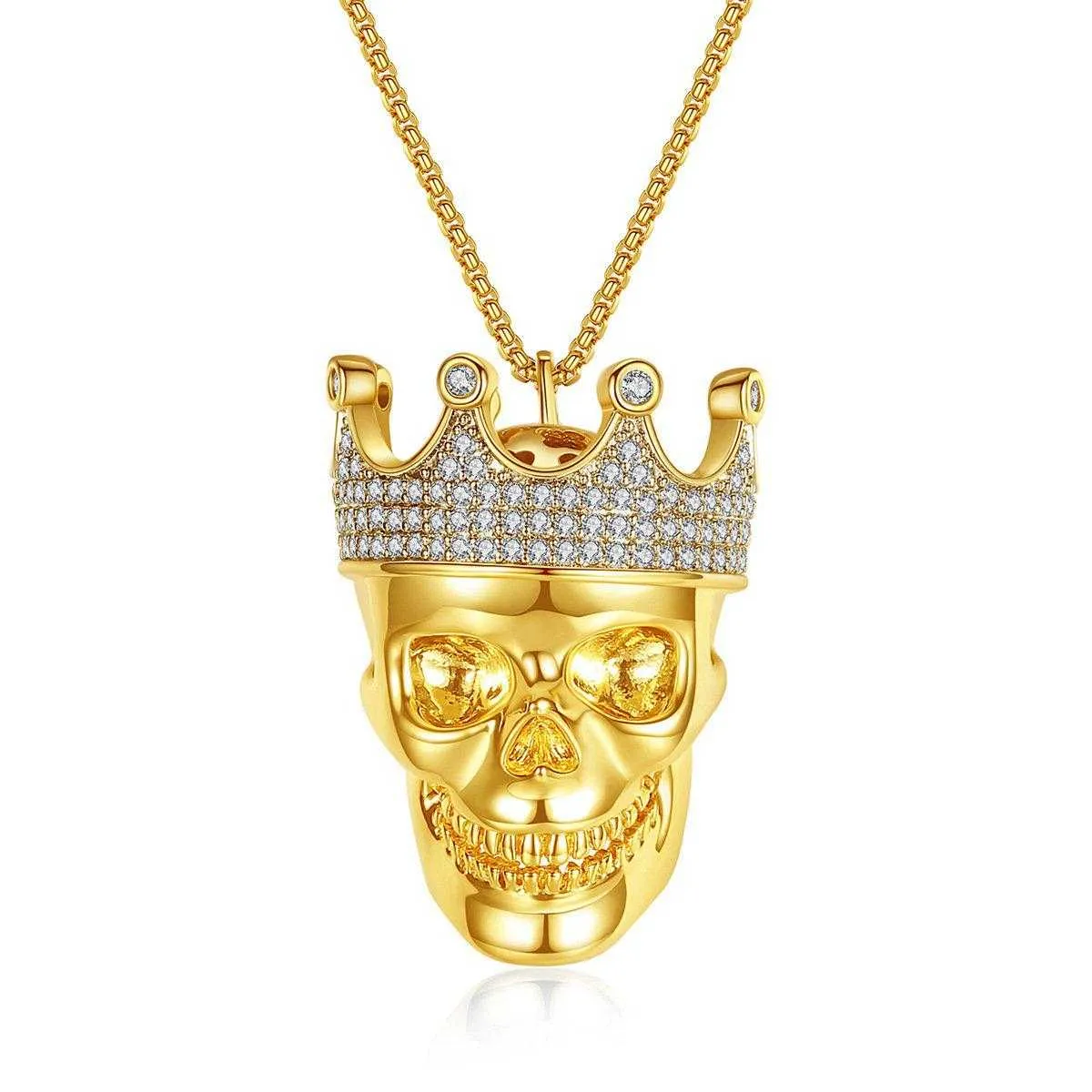 Cycolinks Hip Hop Skull Crown Cubic Zircon Necklace