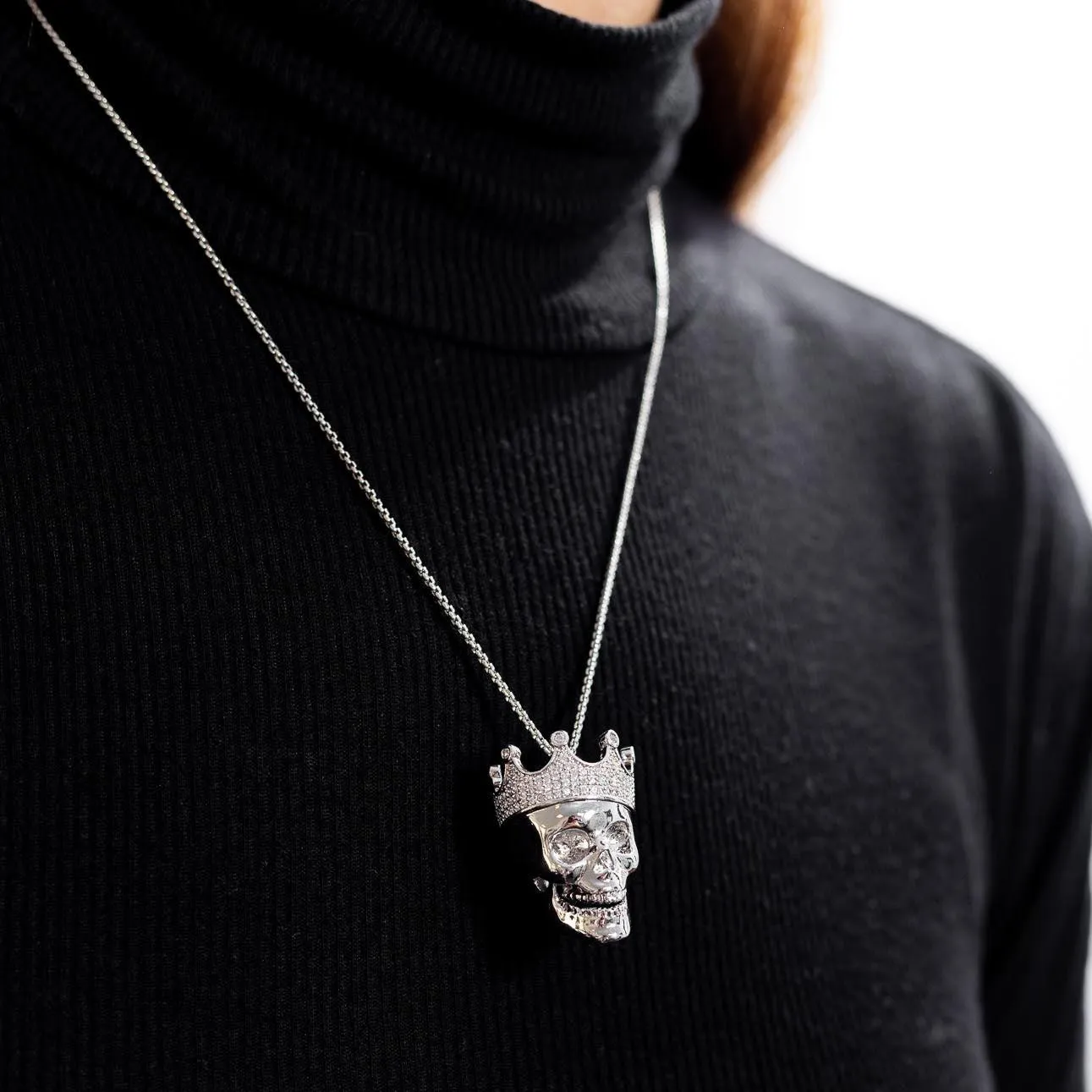 Cycolinks Hip Hop Skull Crown Cubic Zircon Necklace