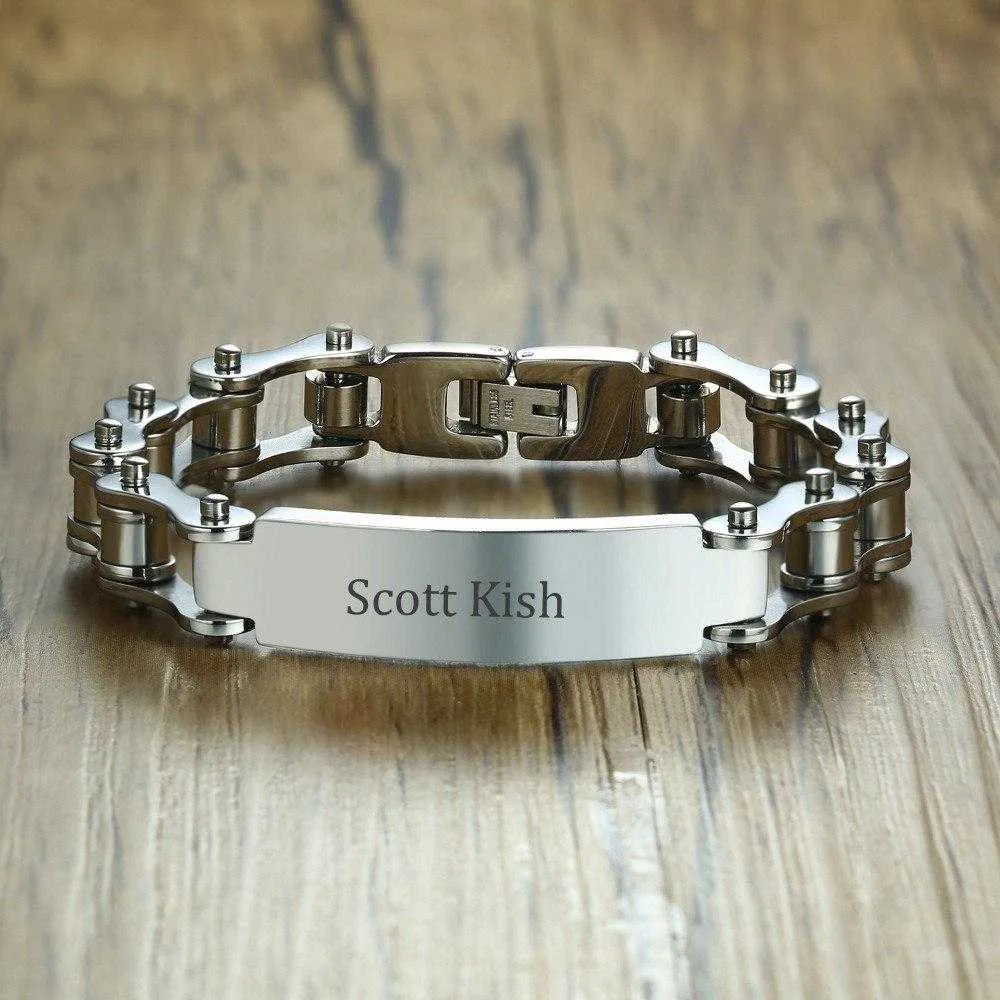 Cycolinks Personalised Mens Bike Bracelet