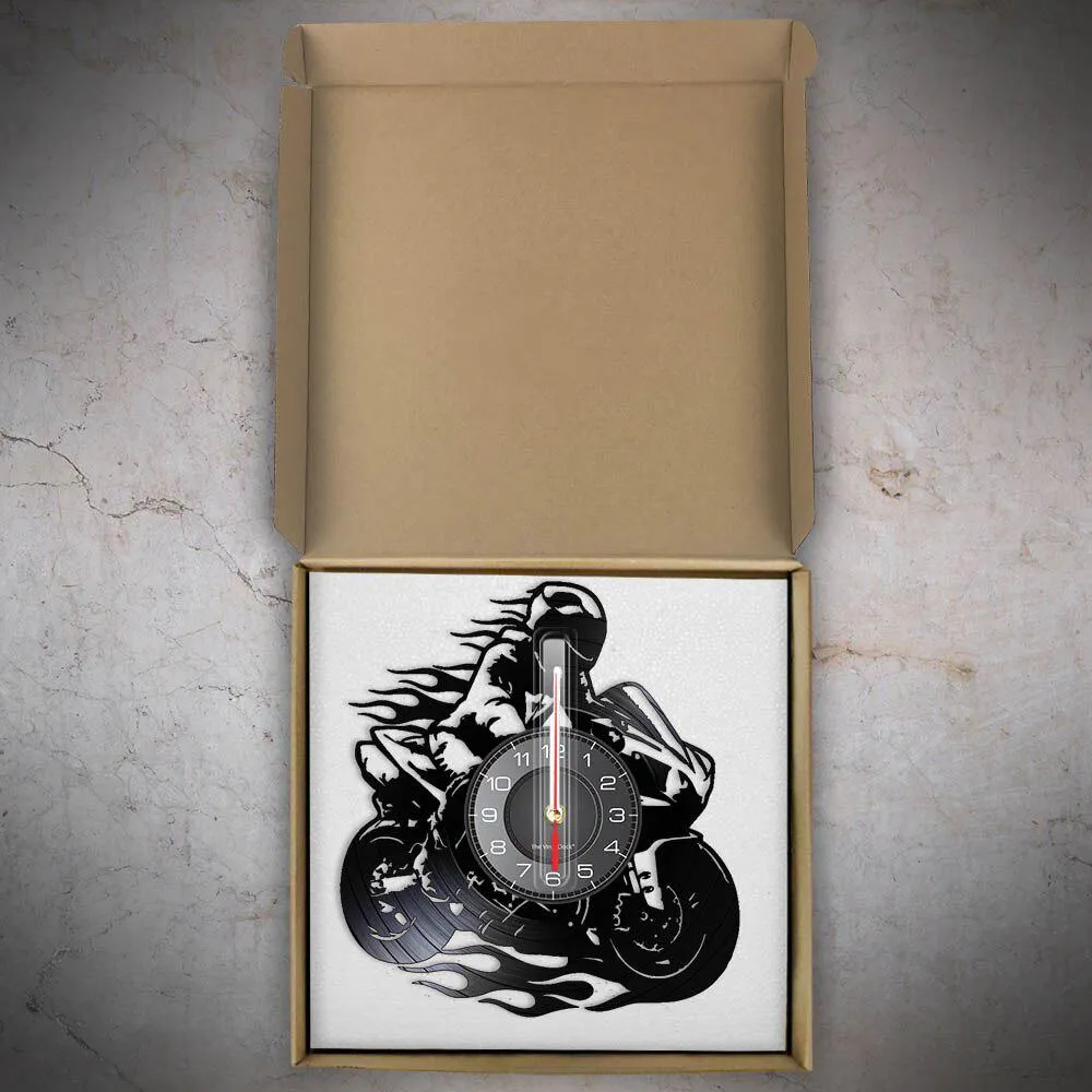 Cycolinks Professional Motorbike Rider Vinyl Clock