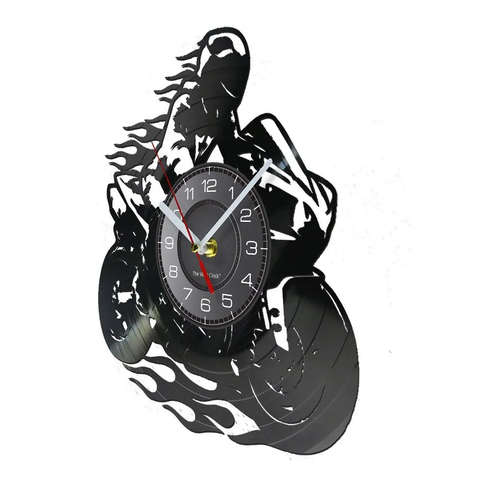 Cycolinks Professional Motorbike Rider Vinyl Clock