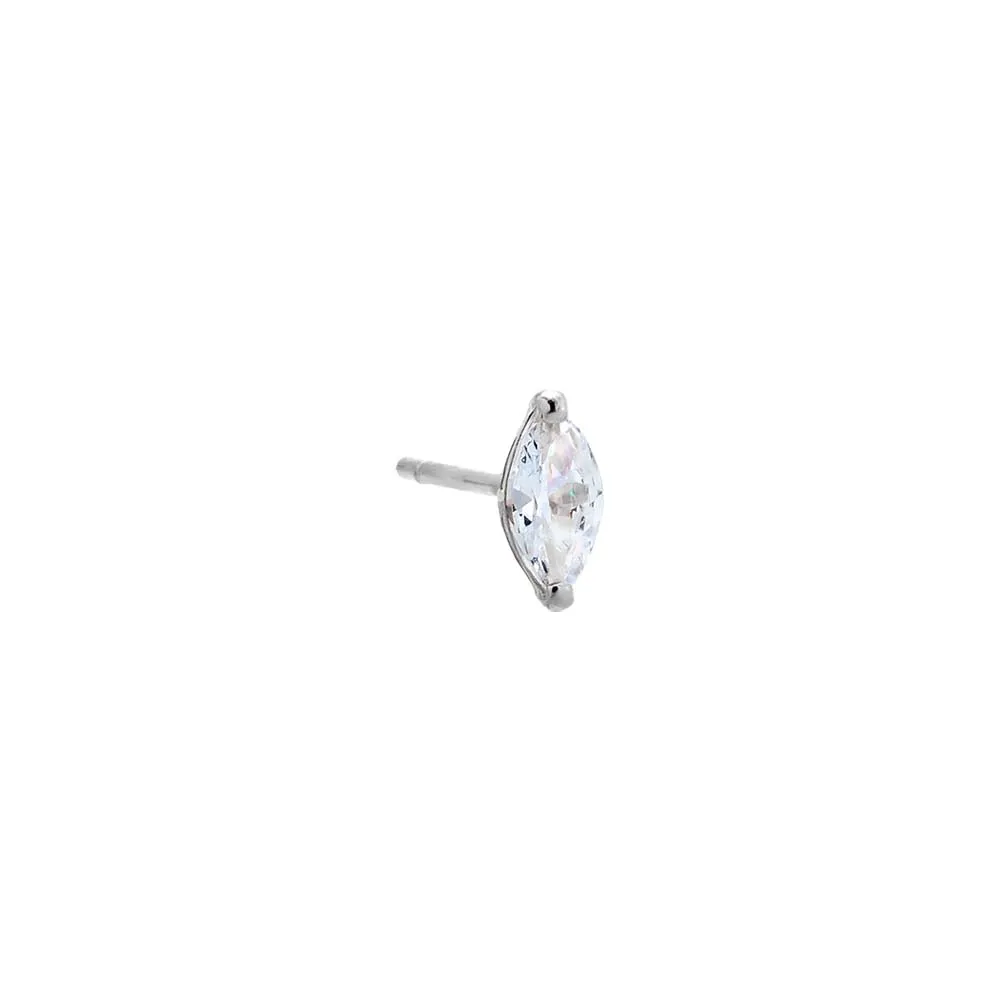 CZ Marquise Shape Stud Earring 14K