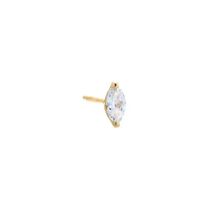 CZ Marquise Shape Stud Earring 14K