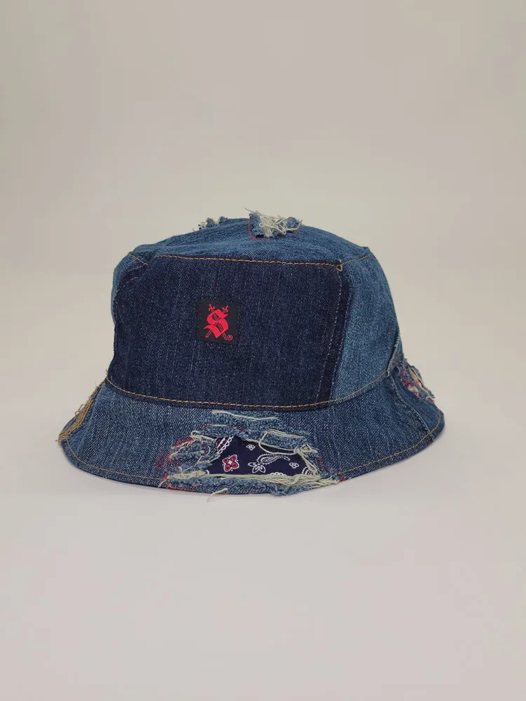 Denim/Paisley Bucket Hat