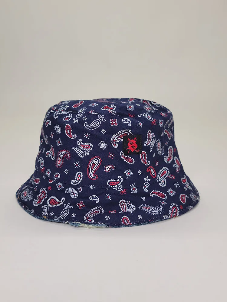 Denim/Paisley Bucket Hat