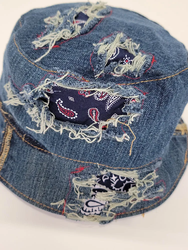 Denim/Paisley Bucket Hat