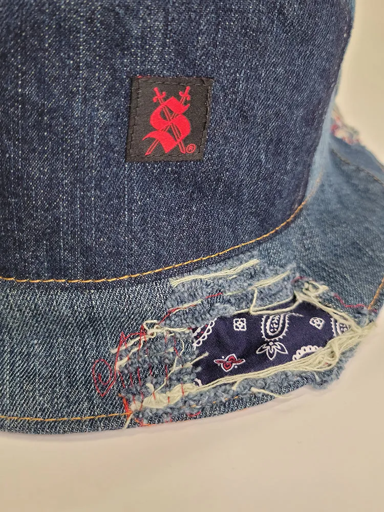 Denim/Paisley Bucket Hat
