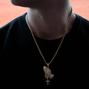 Diamond Praying Hands Necklace