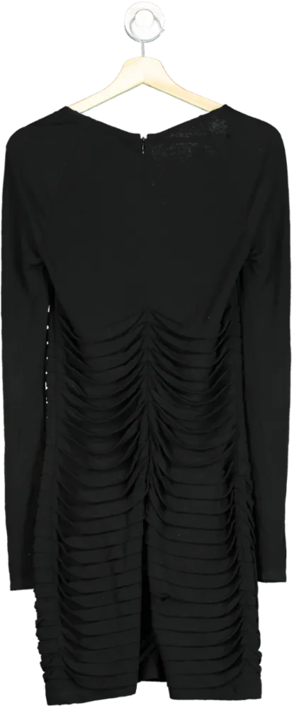 Dion Lee Black Draped Long Sleeve Dress UK 10