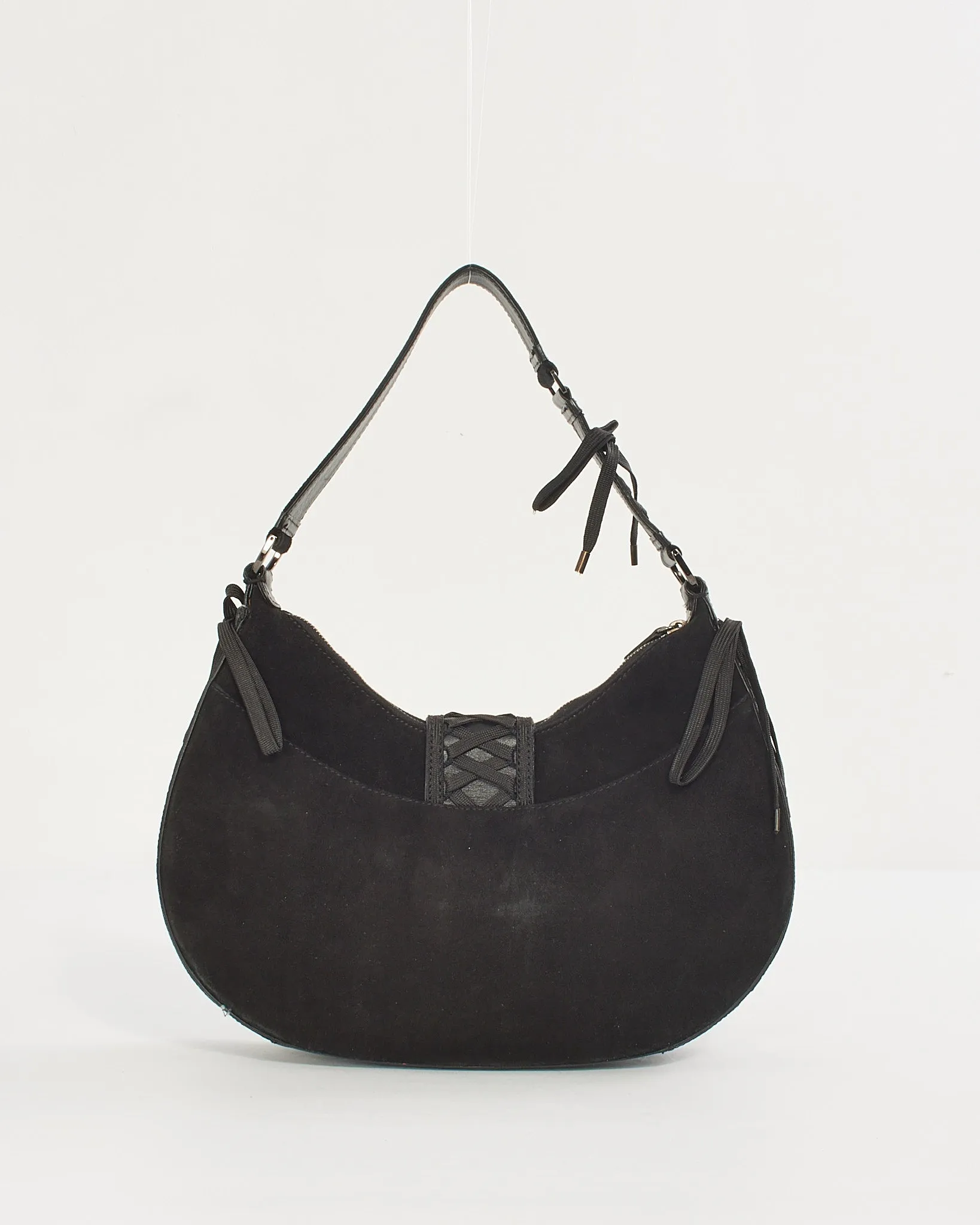 Dior Black Suede Corset Shoulder Bag
