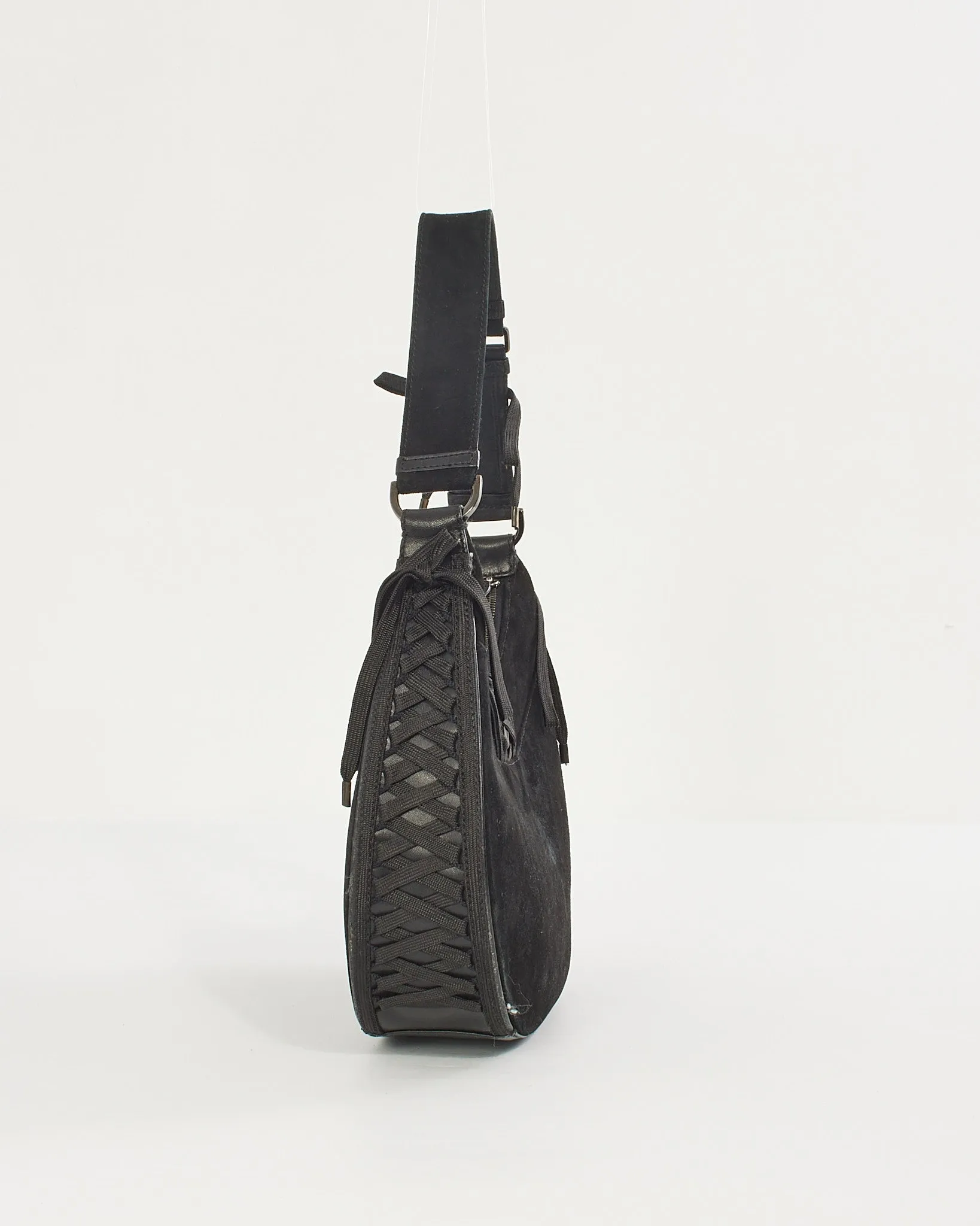 Dior Black Suede Corset Shoulder Bag