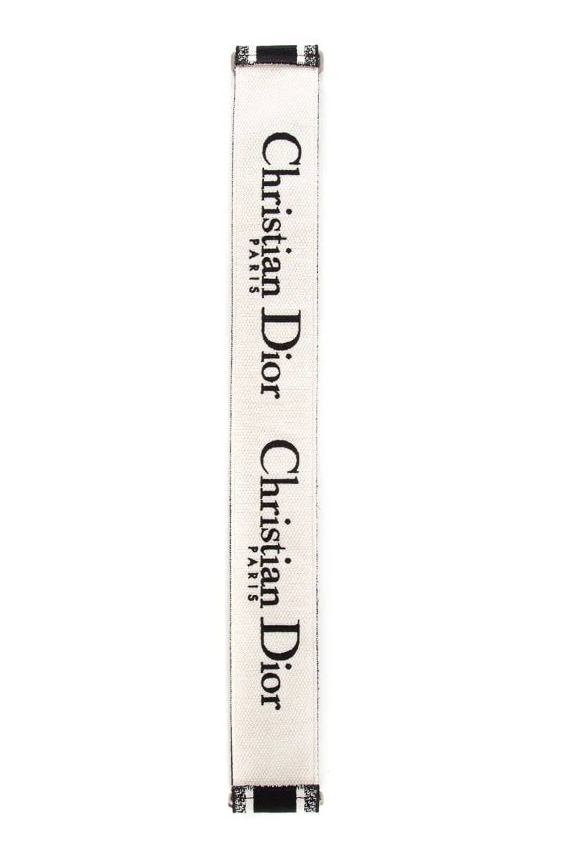 Dior Black/White Woven Wide Logo Strap