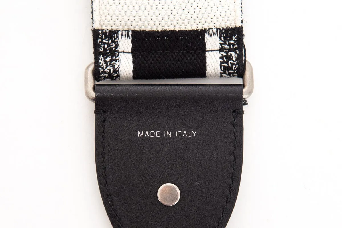 Dior Black/White Woven Wide Logo Strap