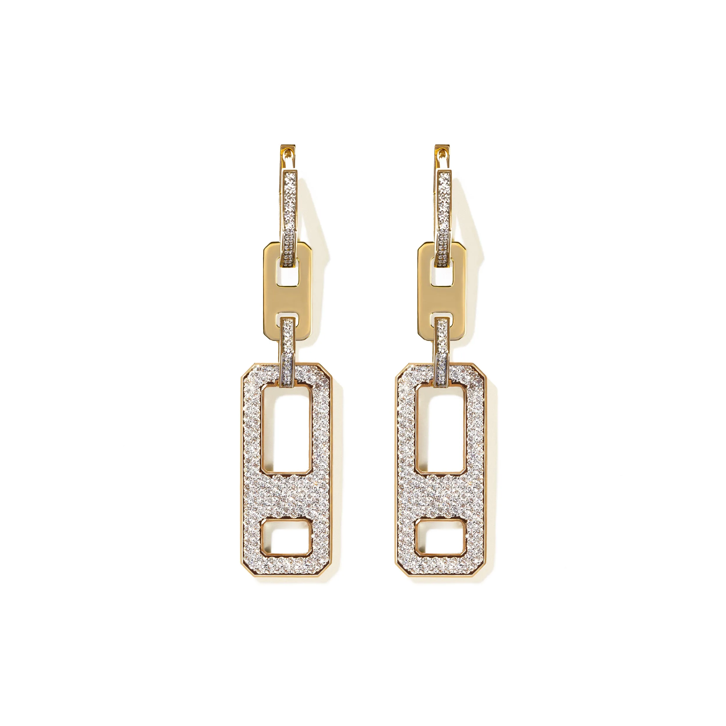 DNA Pave Diamond Long Single Earring