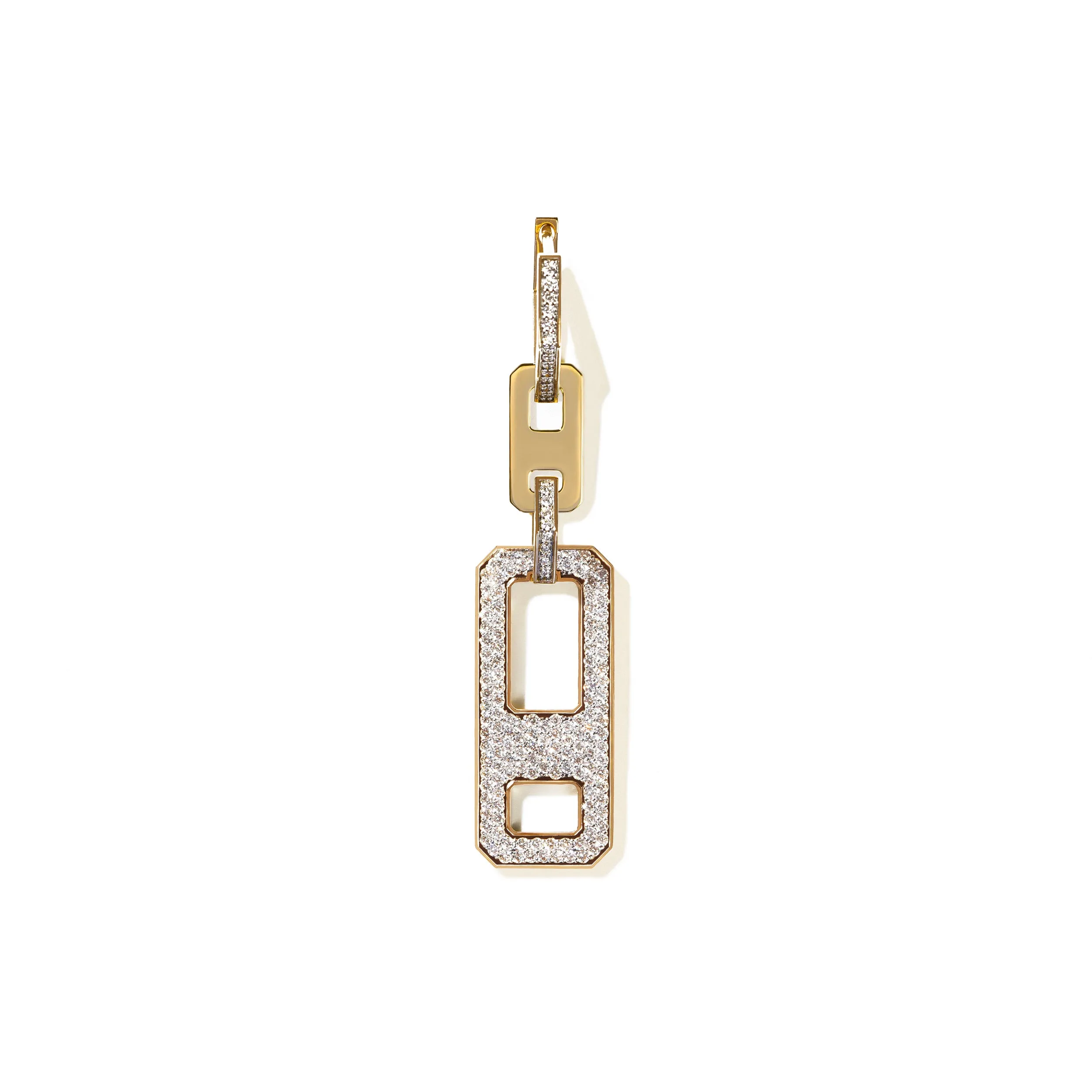 DNA Pave Diamond Long Single Earring