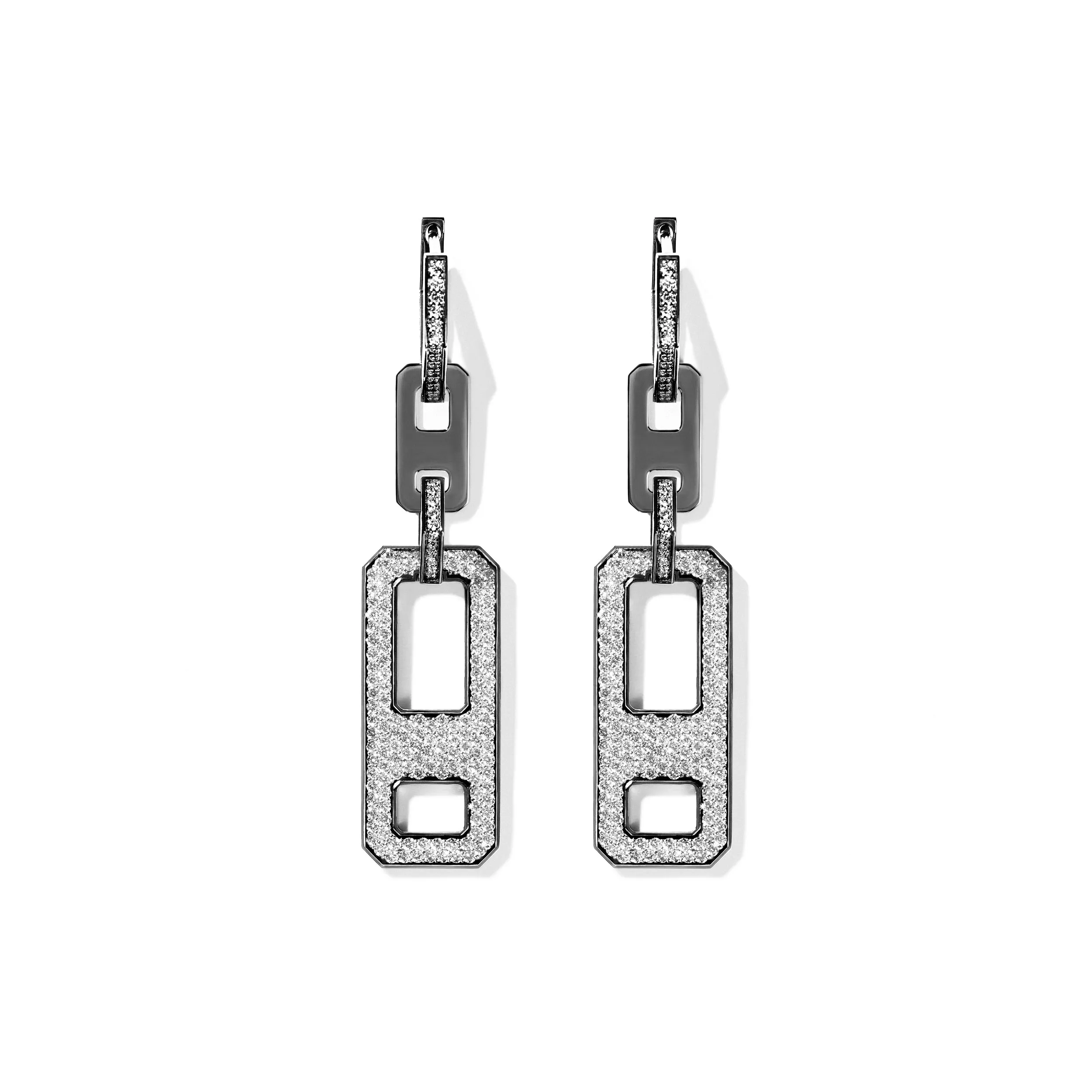 DNA Pave Diamond Long Single Earring