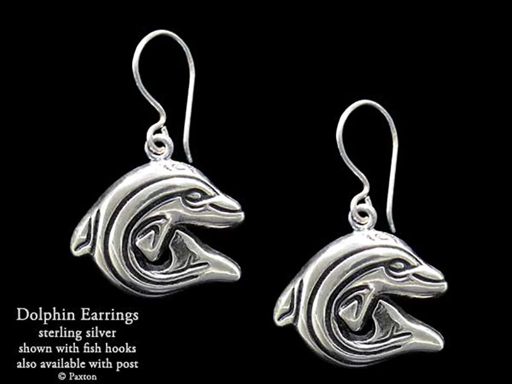 Dolphin Earrings Sterling Silver