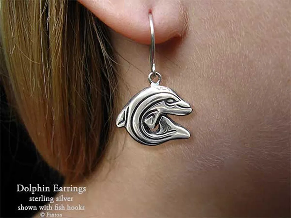 Dolphin Earrings Sterling Silver