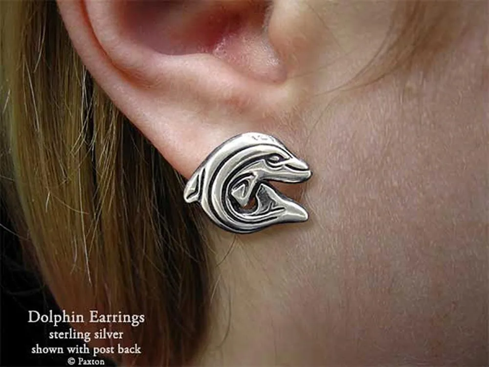 Dolphin Earrings Sterling Silver