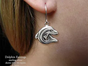 Dolphin Earrings Sterling Silver