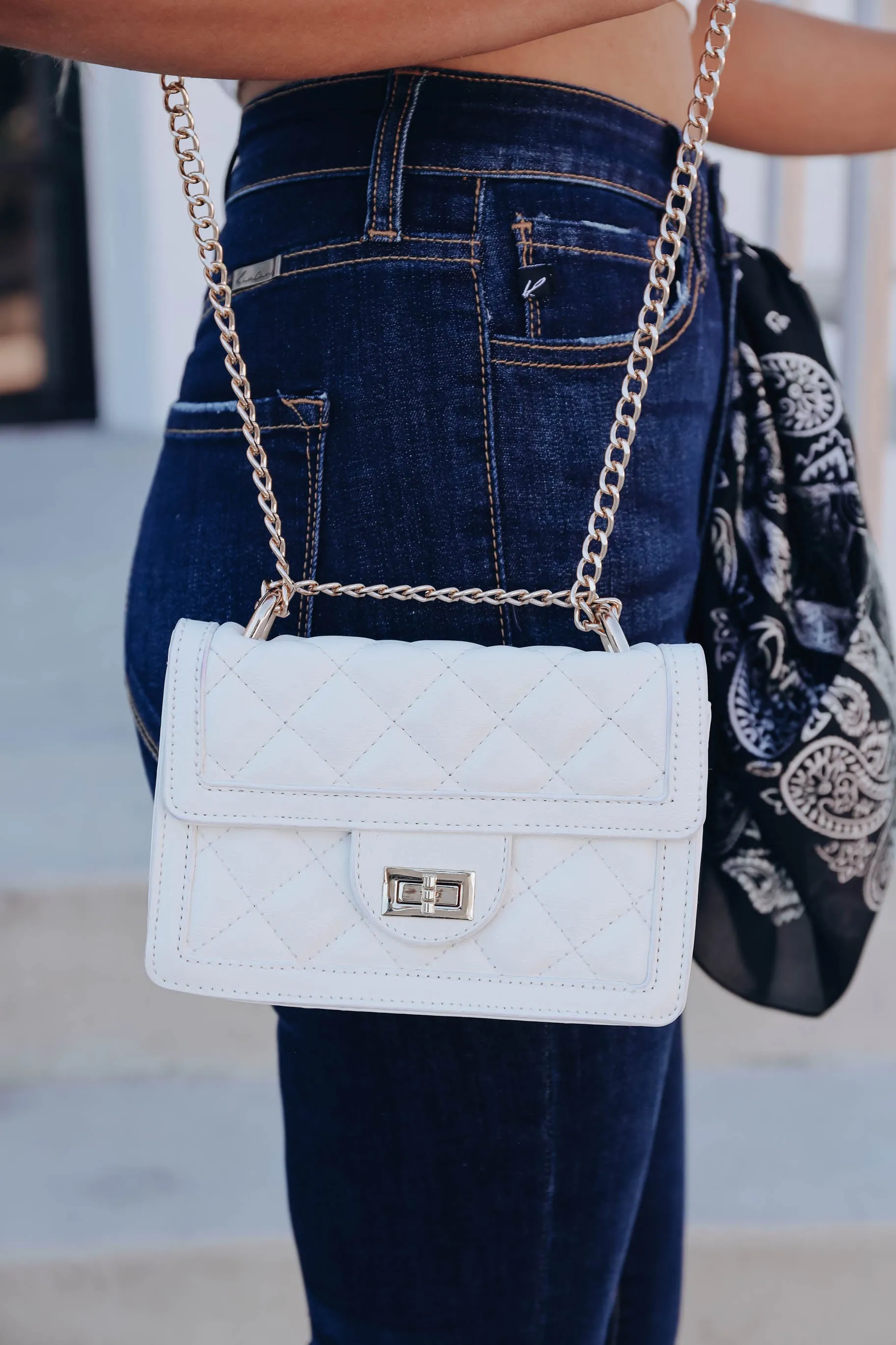 Donatella Quilted Bag - White