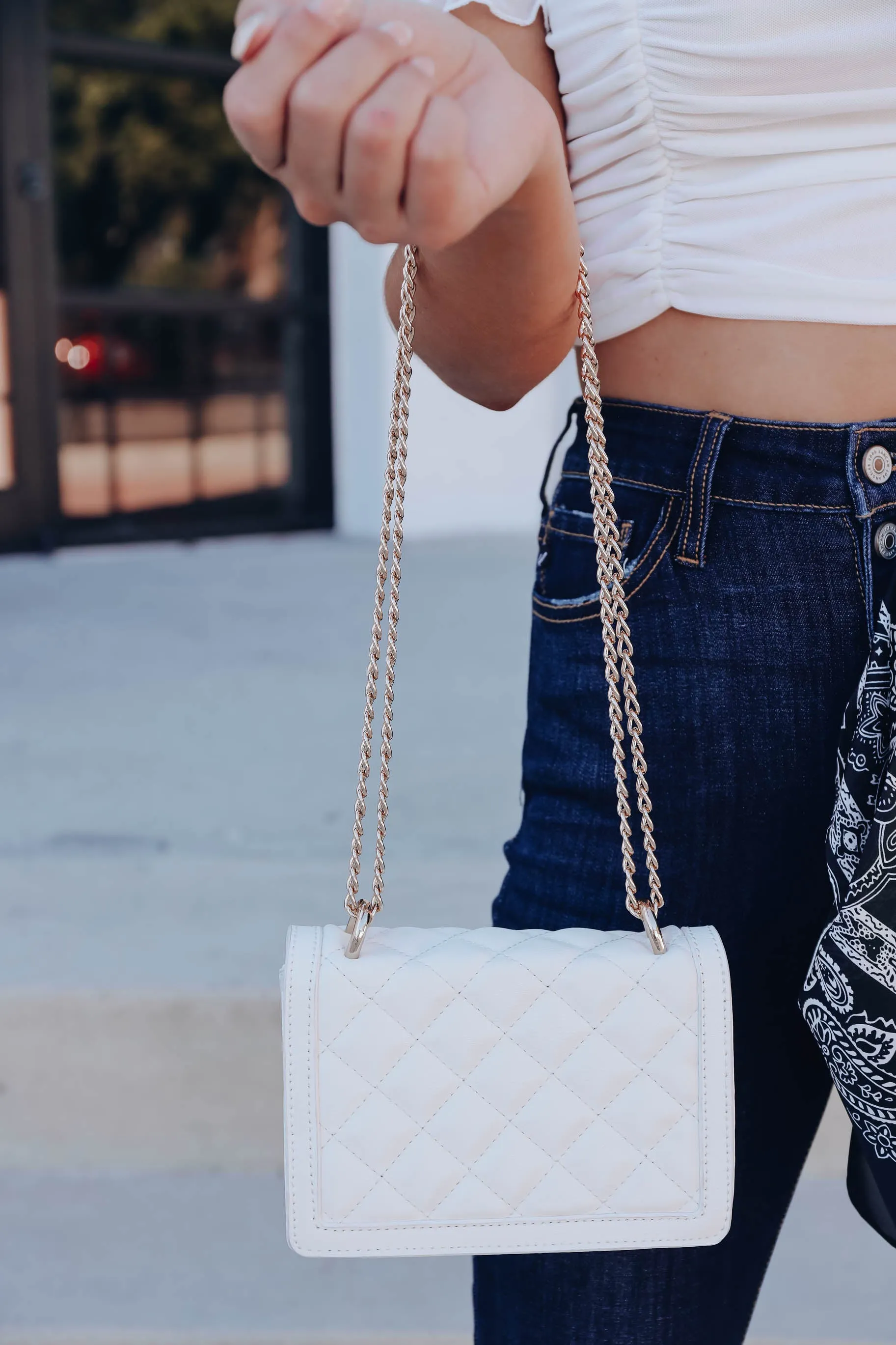 Donatella Quilted Bag - White