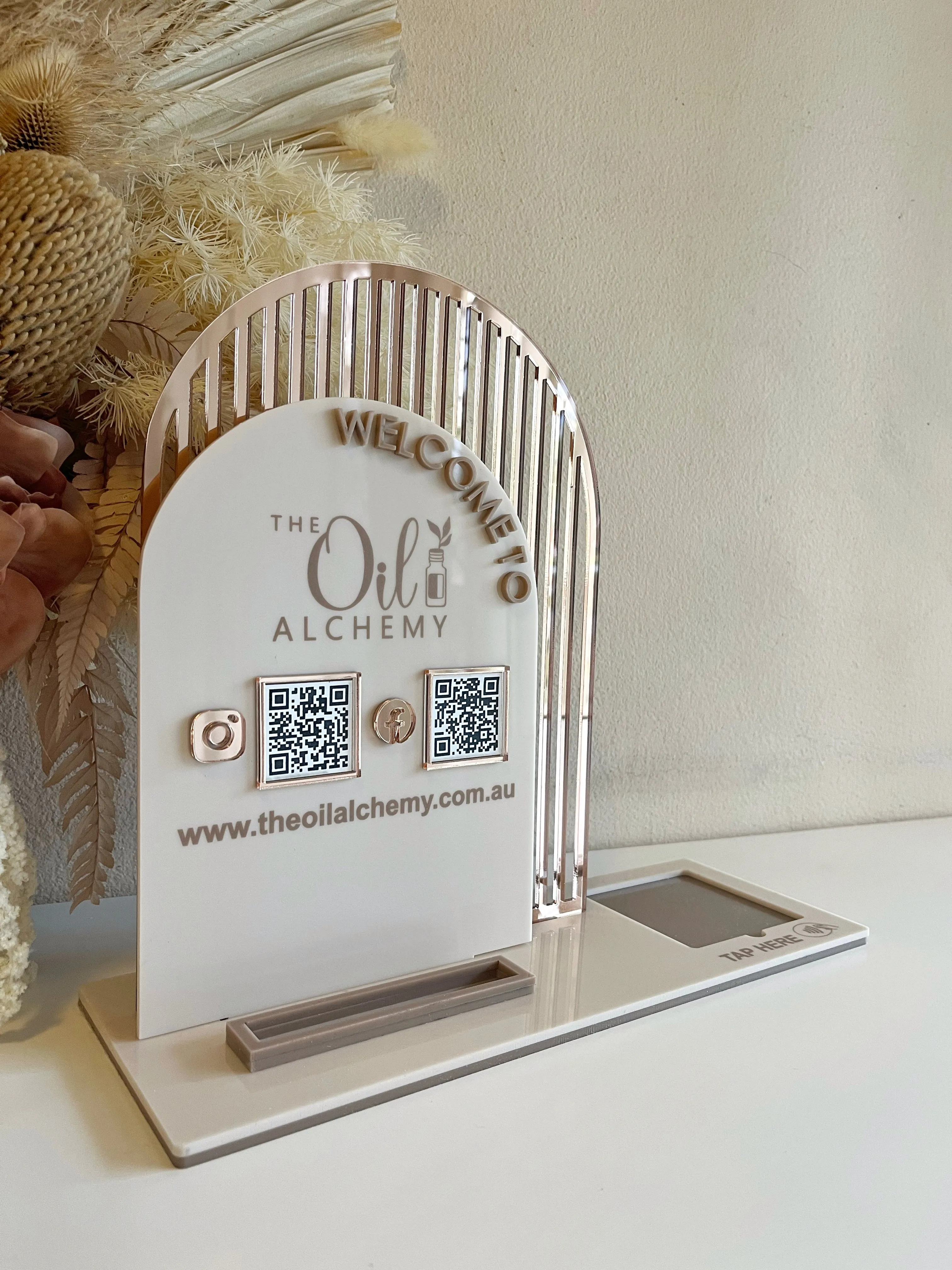 Double Arched Logo, QRS   Business Cards   Square Sign - Welcome To