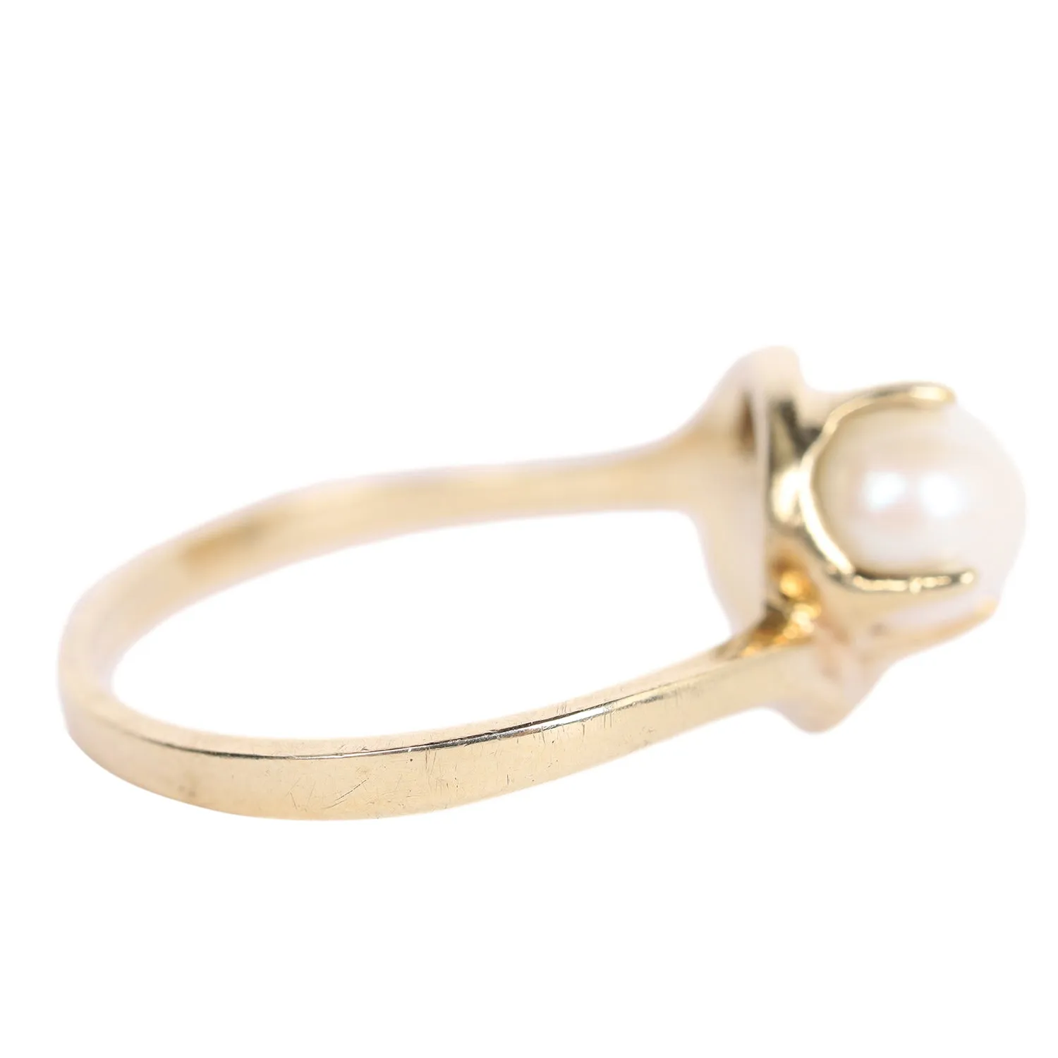 Double Pearl Ring 10KT Size 6.5 (Authentic Pre-Owned)