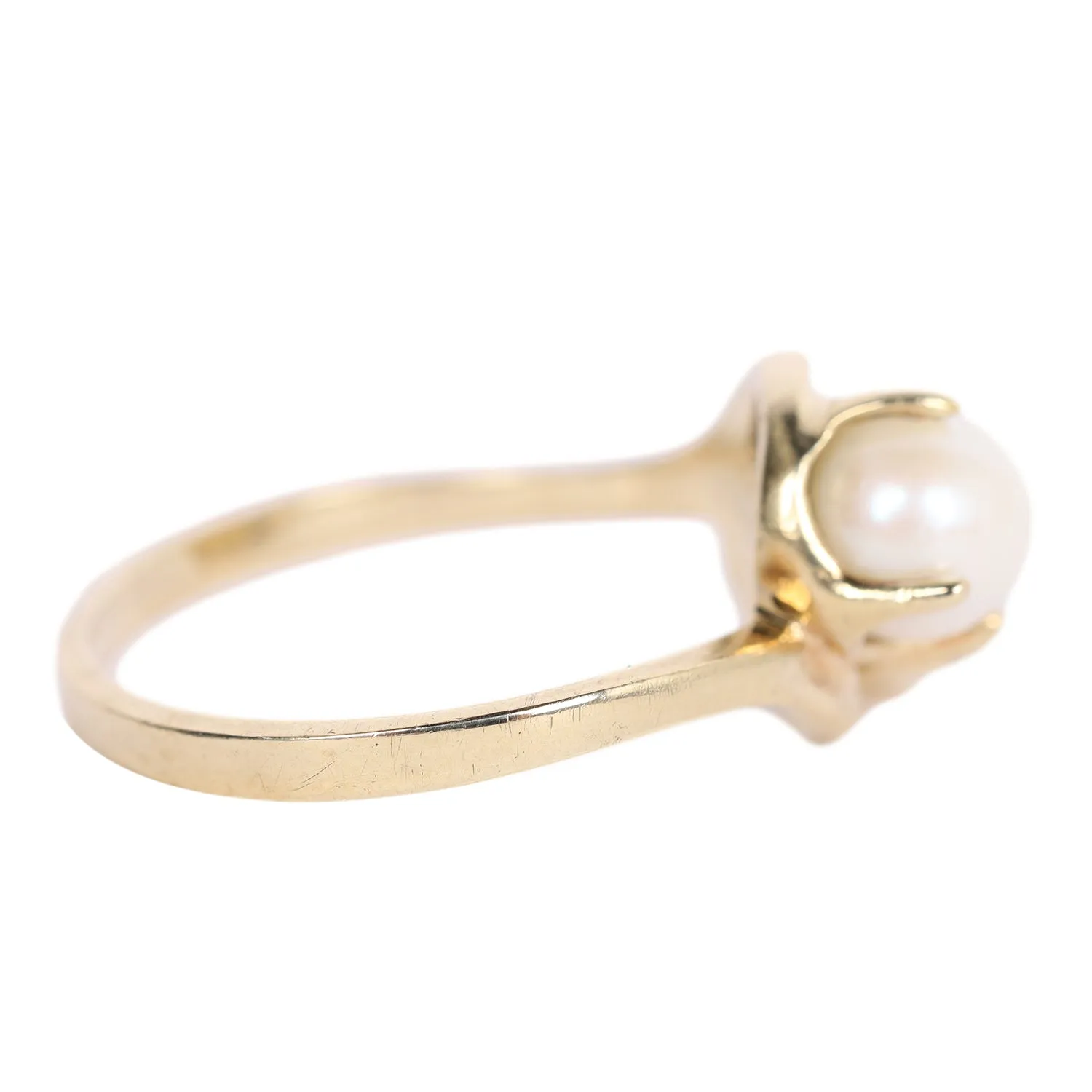 Double Pearl Ring 10KT Size 6.5 (Authentic Pre-Owned)