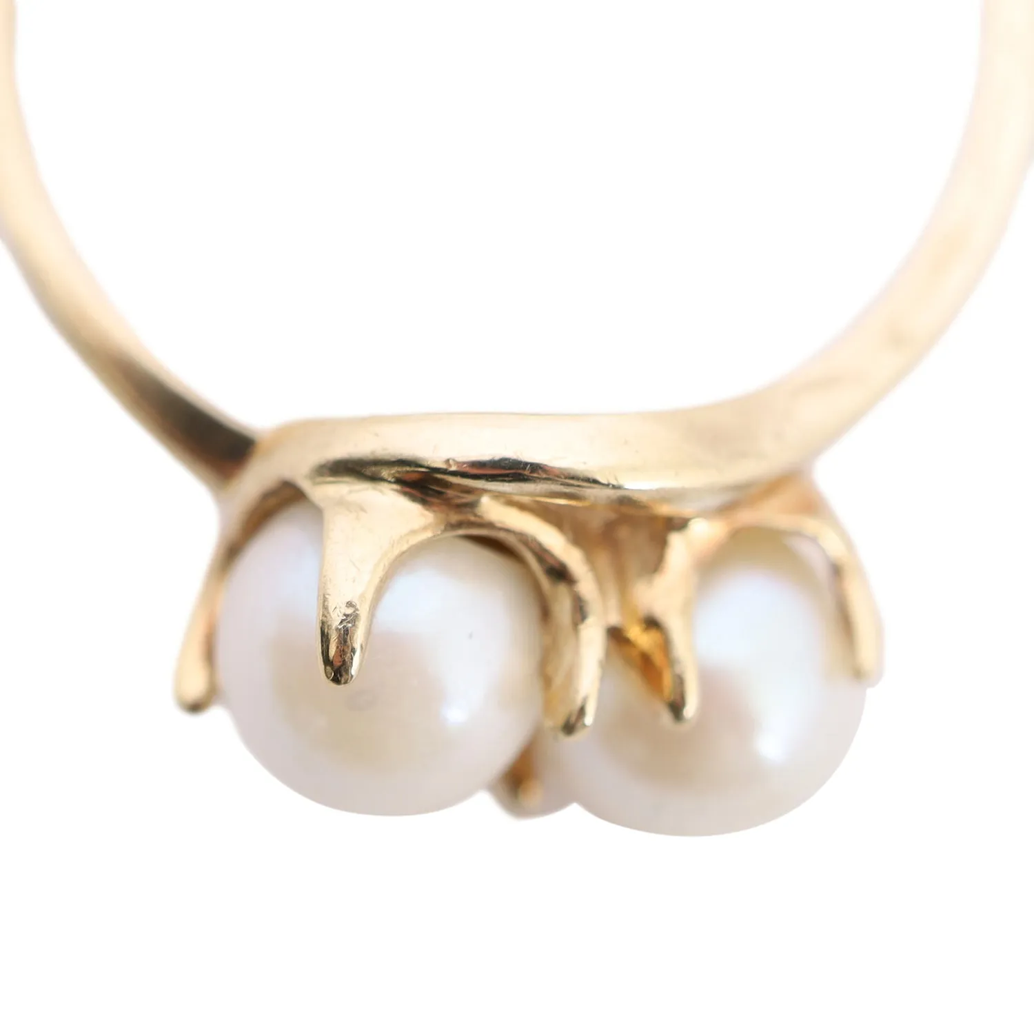 Double Pearl Ring 10KT Size 6.5 (Authentic Pre-Owned)