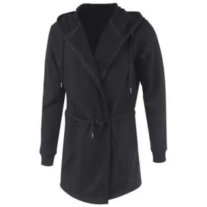 Drawstring Lengthen Hooded Long Sleeve Zip-Up Hoodie - Black One Size(fit Size Xs To M)