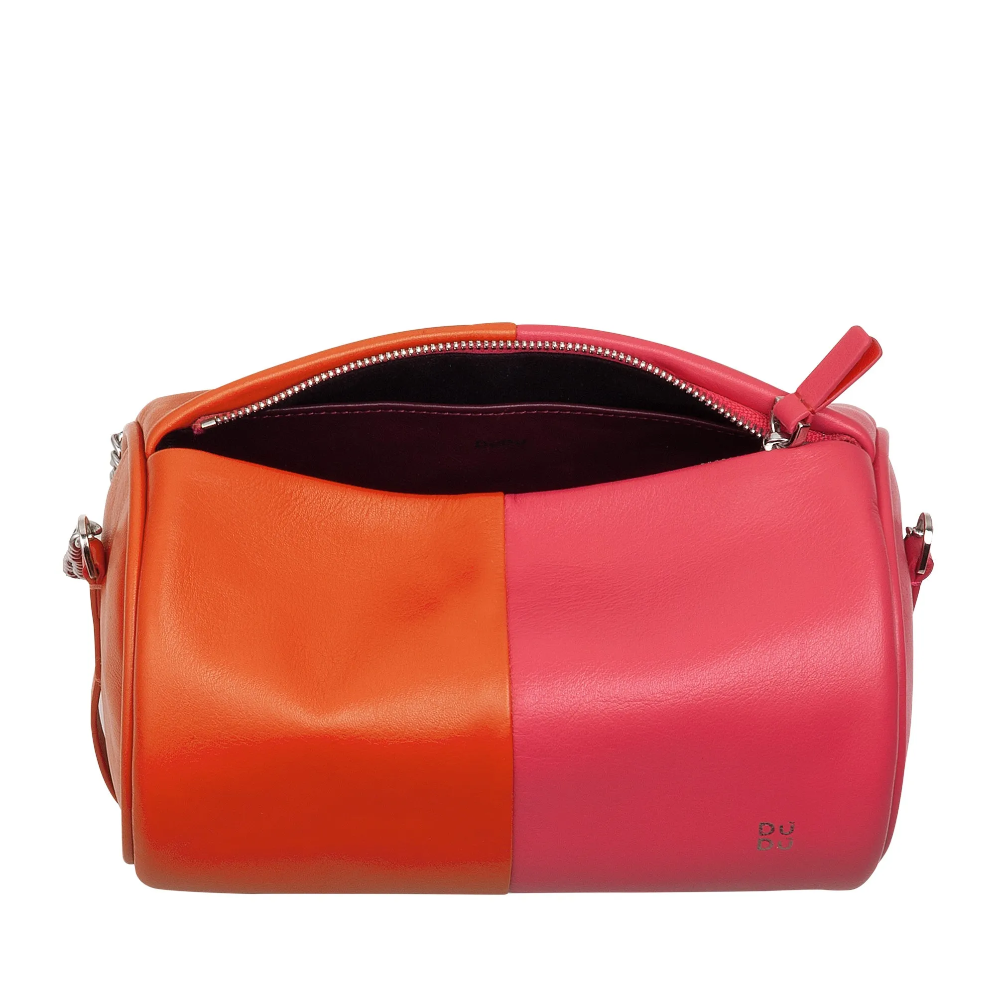 DUDU Women's Women's Leather Bag, shoulder bag with chain and leather, small fashion cylinder bag elegant with zipper